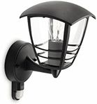 PHILIPS Mygarden Creek Outdoor Wall Light with Motion Sensor (Requires 1 x 60 W E27 Bulb), 220-240V, Black