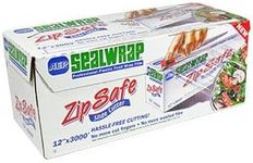 SealWrap Zipsafe Plastic Wrap, 12" Wide by 3000' Length, PVC, Clear