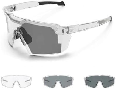 UV400 Photochromic Polarized Safety Glasses – Impact Resistant Outdoor Sports & Work Eyewear For Men Women, Auto Tint Outdoor Sports Eyewear Running Driving Cycling Work Protection (1PCS)