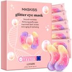 Under Eye Patches (12 Pairs)-New Tri-color Glitter Eye Gel Pads for Dark Circles Puffy Eyes,Under eye Bags,Wrinkles Removal, Natural Collagen Self Care Under Eye Mask Skincare Patches for Women Teen