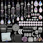 DEMIUKO 410 PCS DIY Sun catcher Making Kits for Adults Crystal Suncatchers Crafts with Hooks Chains Pendants Stained Glass Window Hanging Prism Rainbow Maker for Home Party Garden Xmas Decor (Owl)