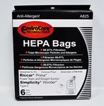 EnviroCare HEPA Filtration Vacuum Cleaner Bags, Set of 6, Fit Riccar Prima, Simplicity Wonder Type C, Green Collar System, Replaces RCH-6, SCH-6