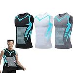UNIHPY Biowang Shirt - 2023 New Version Ionic Shaping Sleeveless Shirt, Energxcell Body Shaper Compression t-Shirt for Men (XL,Black+Grey+White)