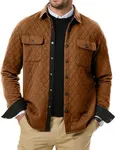 JMIERR Fall Winter Clothes Fashion Lightweight Men's Quilted Shacket Jacket Coat Mens Sweater, US 50(2XL), A Camel