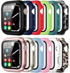 [12 Pack] Pocoukate Case Compatible with 38mm Apple Watch Series 3 Series 2, with Tempered Glass Screen Protector Full Scratch-Resistant Protective Cover Bumper for Apple Watch 3 38mm