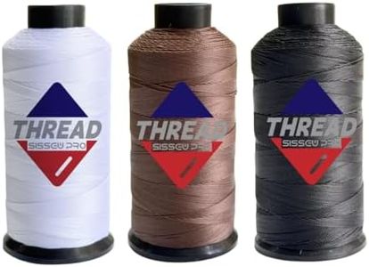 Sissewpro 3PCS Bonded Nylon Thread 138 Upholstery Thread Heavy Duty for Sewing Machine Strong Black Threads for Leather Crafts Furniture Cusion Boats Car Cover Seats,Tex135, 4oz 750yds(3, WH&BK&BN)