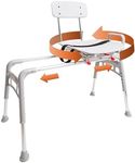 Ergo Swiveling and Sliding Bathtub Transfer Bench and Shower Chair (Reg) (78668), Safe, Comfortable Ergonomic Seat, No Tools Needed, Height Adjustabl