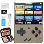 Miyoo Mini Plus,Retro Handheld Game Console with 64G TF Card,Support 10000+Games,3.5-inch Portable Rechargeable Open Source Game Console Emulator with Storage Case.(Grey)