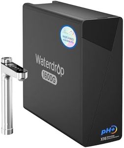 Waterdrop X16 Minerale Alcalino pH+ Osmosi Inversa Sistema, Certificato NSF/ANSI 42&58&372, 1600 GPD, Filtrazione a 11 Stadi, Sottolavello, 3:1 Puro per lo Scarico, Senza BPA