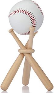 Honoson Baseball Stand Baseball Holders for Balls Display Baseball Bat Wooden Display Stand Holder Display Baseball Centerpieces for Tables for Baseball Sports Lover(Wood Color,1 Pack)