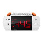 Elitech EK-3030 Digital Temperature Controller/Thermostats Dual Relay with Cooling Heating Fan Deforest Alarm for Home brewing/Green house/Cold Room【1 Year Warranty】 (White)