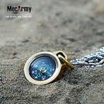 Compass Necklace, Mecarmy Keychain Compass with High Sensitivity, Waterproof IPX5, Ultra Compact and Lightweight, Designed for Hiking, Camping, Military and Navigation Activities (Brass)