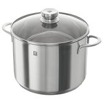 Zwilling 40103-247 Tall Stockpot – Stainless Steel Tall High Edge Kitchen Pot With Lid, Large 7.8 L Capacity Pan for Batch Cooking Soup, Stew, Chilli, Induction Suitable, Scratch Resistant, 24 cm