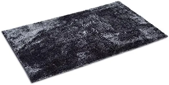Internet's Best Microfiber Chenille Bath Mat - Non Slip Bathroom Rug - Soft Absorbent Carpet - Fast Drying Shower (48 x 29, Gray)