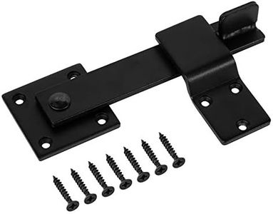 HILLMASTER Sturdy 6" Farm Flip Fence Gate Latch, Barn Door Lock Flip Latch Hardware, Rustic Gate Lock for Cabinet, Shed, Sliding Doors, Matte Black