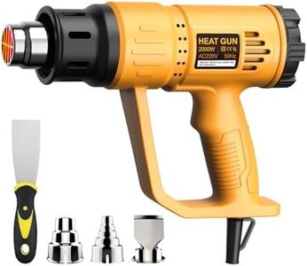 Heat Gun, TAKGIKO 2000W Heavy Duty Hot Air Gun Kit 400℃ & 600℃ Dual Temperature Settings with 4 Attachments Overload Protection for Crafts, Shrink Wrapping/Tubing, Paint Removing