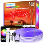 TENDIST 10M RGB LED Neon Rope Lights Outdoor, IP68 Waterproof WiFi Flexible LED Neon Strip Light Alexa Compatible, 24V DIY Music Sync Silicone LED Neon Strip Light for Bedroom, Party, Outdoor Decor