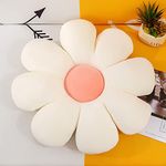 Daisy Plush Plant Pillow Fur Flower Cushion Girly Room Decor Sunflower Pillow Bay Window Pink Flower Setting for Kids Bedroom Seat Pillow(white,60cm)