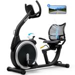 MERACH Recumbent Exercise Bike, High-end Magnetic Stationary Bike with Smart Bluetooth and Exclusive App Connectivity, LCD, Heart Rate Handle, Ideal for Home, S19