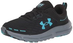 Under Armour Men's Charged Assert 10 Running Shoe, (003) Black/Black/Blue Surf, 11