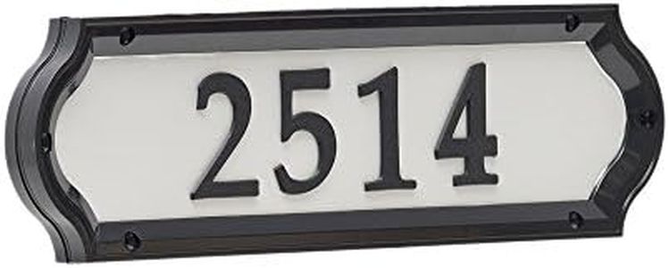 Whitehall Products Nite Bright Address Sign, 16" x 4.5", Black Numbers White Reflective Background