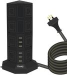 Powerjc Tower Power Strip USB Surge