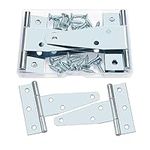 YIXISI 4 PCS 3 inch T-Strap Hinges, Heavy Duty Strap Tee Hinge, Metal Gate Strap Hinge with 24 PCS Screws, for Gates Shed Doors Windows Fence Garden Storage Rooms, Silver