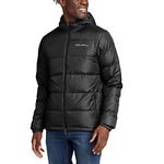 Eddie Bauer Men s Hooded Down Jacket (S, Black)