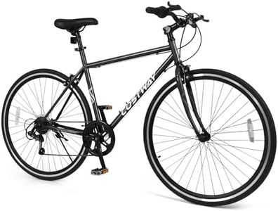 GYMAX 26 Inch Mountain Bike, 6-Speed Outdoor Cycling Bike w/All-Terrain Rubber Wheels & Dual Brakes, MTB Bicycle w/Comfortable & Adjustable Saddle for Adults Teens (26 Inch,Black)