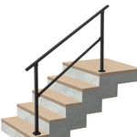 SMONTER Handrails for Outdoor Steps, Fit 4-5 Stairs Railing for Exterior Steps, Wrought Iron Railing with Installation Kit for Deck Gates Porch Concrete Fit