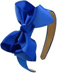 Funny Girl Designs Satin Arch Boutique Bow Headband for Toddlers and Girls From (Royal Blue)