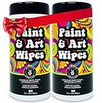 Paint & Art Wipes Paint Remover Wipes Cleaner Epoxy Glue Stains Latex, Acrylic Hand Cleaner and Plastic, Metal or Wood Surfaces, Floors, Brushes, Flat Paint Heavy Duty Cleaning (100 Pcs)