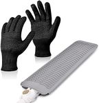 IKOCO Heat Gloves for Hair Styling, Heat Resistant Silicone Mat Pouch and 2Pcs Heat Proof Gloves Mitts for Flat Iron, Curling Iron, Straightener（Black&Grey）