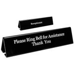 UCEC NO Receptionist Desk Sign, Office Sign Please Ring Bell for Assistance Thank You Sign, Double Sides Printed Office Sign for Lobby or Front Desk Service, 7.8" x 2"