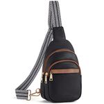 BOSTANTEN Sling Bag Crossbody Bag For Women Leather Sling Bag Women Crossbody Purse Travel Chest Bag Black