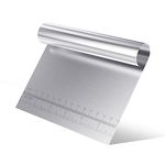 Dough Scraper, Stainless Steel Pastry Cutter, Pastry Scraper with Handle and Measuring Scale, Kitchen Bowl Scraper, Dough Cutter for Pizza, Pastry, Bread Baking & Cake Decoration