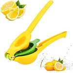 FUKTSYSM Lemon Squeezer - 2 in 1 Metal Citrus Squeezer, Lemon Juicer/Lime Squeezer, Robust Design, Anti Corrosion, Non Slip and Dishwasher Safe, Faster, More Efficient Juicing