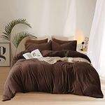 Pureant Brown Comforter Sets Full Solid Mocha Coffee Bedding Comforters Cotton Men Plain Dark Brown Quilts Adults Chocolate Brownness Blankets Vintage Chestnut Comforters Teens Brown Dorm Bedding Soft