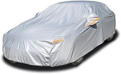 Kayme 6 Layers Car Cover Waterproof All Weather for Automobiles, Outdoor Full Cover Rain Sun UV Protection with Zipper Cotton, Size A2 3XL Universal Fit for Sedan (186-193 inch)