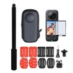 Action Pro Accessory Kit with Invisible Selfie Stick, Portable Case, Screen Protector and Adhesive Mounts Compatible with Insta360 One X3