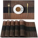 Placemats, Placemats for Dining Table Set of 6, Heat-Resistant Place mats, Stain Resistant Washable PVC Table Mats, BIPASION Kitchen Table Placemats