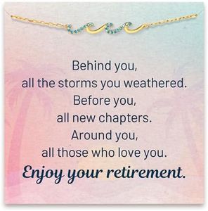 STORYJEWELLERY Retirement Gift for Woman, S925 Wave Bracelet, 2025 Retired Gifts for Nurse Teacher and Coworker, Happy Retirement Bracelet for Women