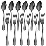 Set of 12, Black Plated Stainless S