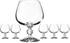 IKIDO Claudia Crystal Brandy Snifters Set of 6 - Elegant 8.7 oz Brandy Glasses - Premium Quality, Perfect for Cognac and Spirits - Classic Design, Made in Czech Republic