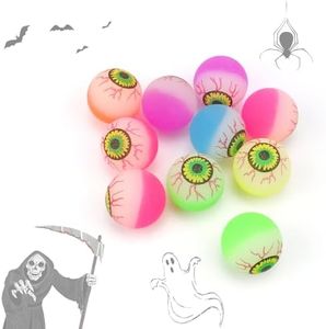 AMONENZ Halloween Decoracion, 10 Piezas Ojos Halloween, Colorido DecoracióN para Halloween Horror, Colores Aleatorios, Pelotas Saltarinas Globos Oculares, para Fiestas TemáTicas de Terror