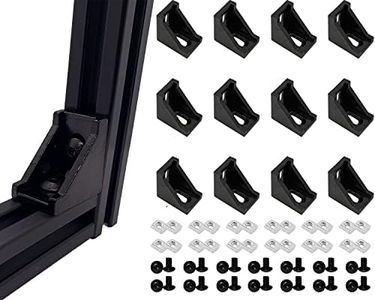 JCSPBYL Aluminum Extrusion 2020 Series ,12 Sets Corner Bracket,24pcs T Nuts and Hex Screw Bolt for Black T Slot 6mm 2020 Aluminum Extrusion Profile Accessories