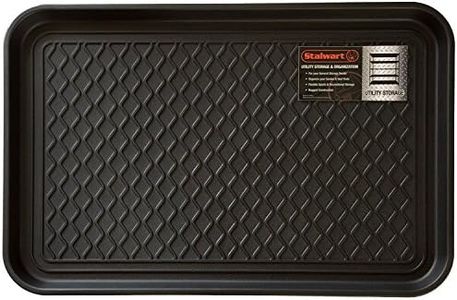 All-Weather Indoor/Outdoor Boot Tray - Weather-Resistant Hard Plastic Shoe Mat with Raised Edge for Entryways, Decks, and Patios by Stalwart (Black)