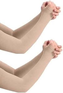 PURSUE FASHION Unisex Full Arm Fingerless Sleeves Gloves for UV, Dust, Summer, UV Sun Protection Arm Sleeves for Men & Women (Skin & Skin, 2 Pair)