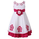 Richie House Girls' Sweet Long Dress with Flower Accent Size 2-10 RH2139-B-7/8