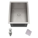 Bar Sink, MENSARJOR 14'' x 18'' Single Bowl Kitchen Sink, 16 Gauge Undermount Stainless Steel Square Small Kitchen Sinks, Bar or Prep Sink (14" x 18" x 8.5")